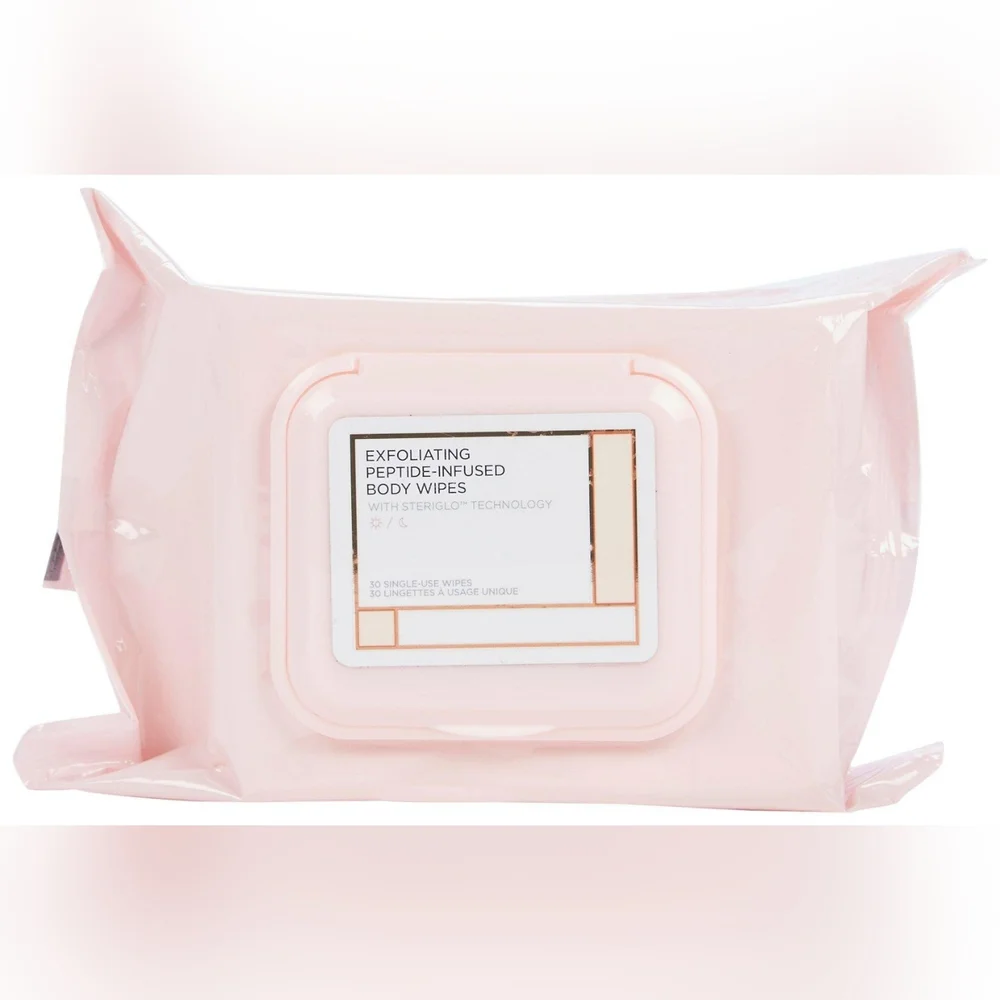 BeautyBio Exfoliating Peptide-Infused Body Wipes 2 Pk New